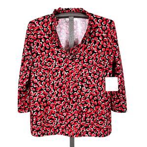 Phoebe Buffay Style Bubblegum Lookalike Top Size XL Ruffled Pink Red Polka Dot